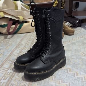 Dr. Martens 1B99 Pisa Leather Mid Calf Lace Up Boots